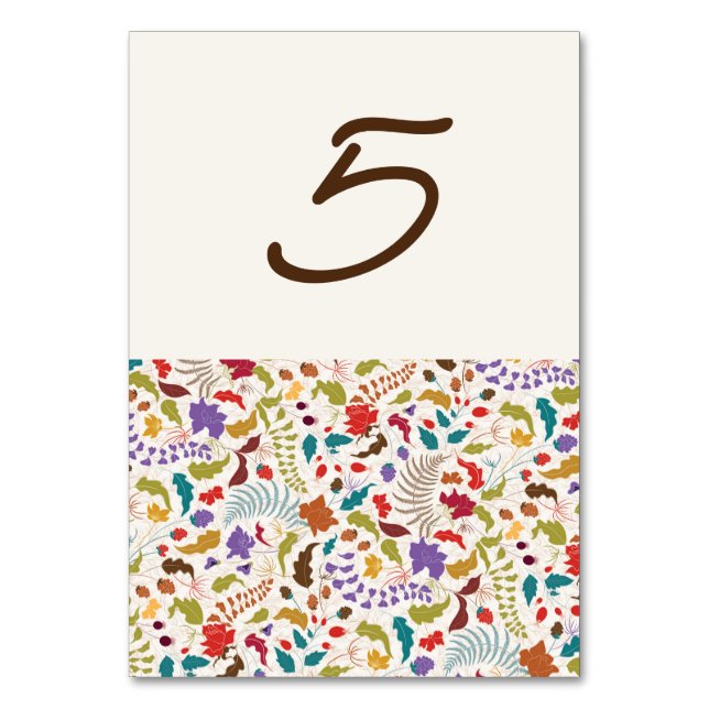 Hochzeit des Wildgartens Rose Woods Exotic Flower  Tischnummer (Vorderseite)