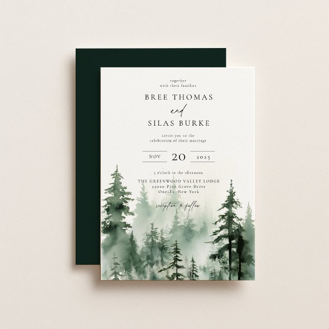 Hochzeit des Wildkiefernwaldes Einladung (Von Creator hochgeladen)