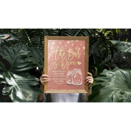 Hochzeit Die Bar ist Open Drink Menü Mason Jars Ro Poster