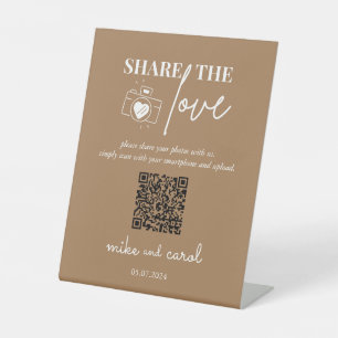 Hochzeit die Liebe teilen Foto Sharing QR Code Sockelschild