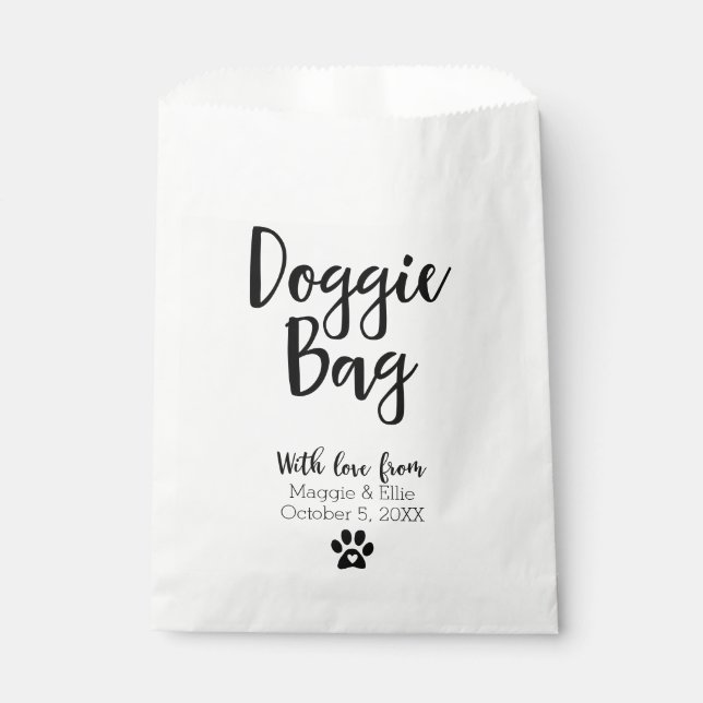 Hochzeit Doggie Leckerei Fvor Bags Geschenktütchen (Vorderseite)
