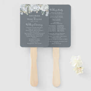 Hochzeit Dusty Blue Elegante Rose Fächer