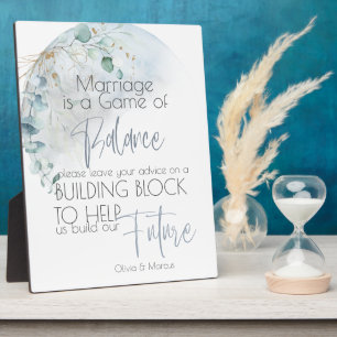 Hochzeit   Dusty Blue Over Over Moon in Liebe Fotoplatte