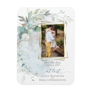 Hochzeit   Dusty Blue Over Over Moon in Liebe Magnet