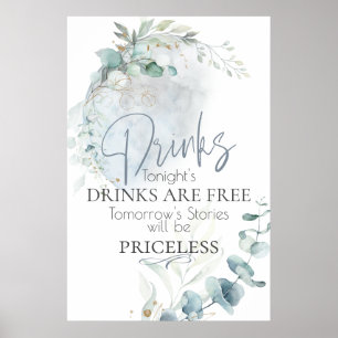 Hochzeit Dusty Blue Over Over Moon in Liebe Post Poster