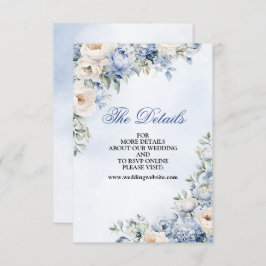 Hochzeit Dusty Blue Watercolor Elfenbeinfarbene Bl Begleitkarte