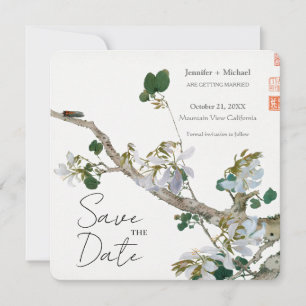 Hochzeit Ehe Minimalistisch Kalligrafie Floral Save The Date