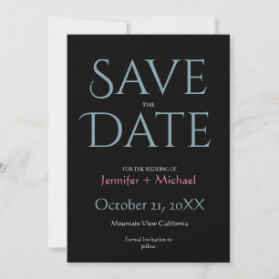Hochzeit Ehe Minimalistisch Modern Chic Schwarz Save The Date