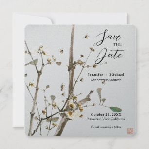 Hochzeit Ehe Minimalistische Kalligrafie Floral Save The Date