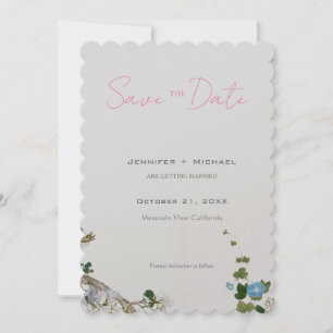 Hochzeit Ehe Minimalistische Kalligrafie Floral  Save The Date