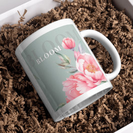 Hochzeit & Eid | Rosa Pfingstrose & Hellgrün Jumbo Jumbo-Tasse