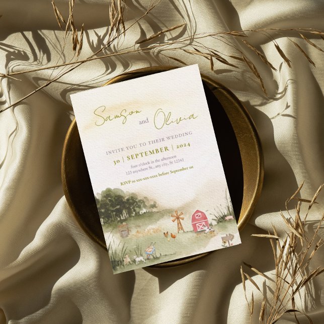 Hochzeit eines Aquarellhauses Einladung (Von Creator hochgeladen)