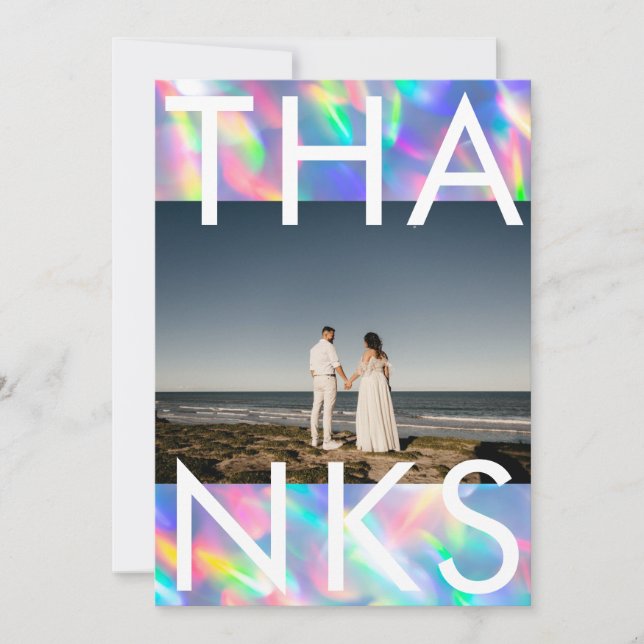 Hochzeit eines undurchsichtigen, ultramodernen Mon Dankeskarte (Vorderseite)