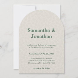 Hochzeit Einfache Florale Smaragdgrün Einladung