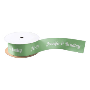 Hochzeit Einfaches Monogramm Eleganter Name Person Satinband