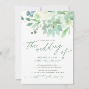 Hochzeit einladen Sukkulent Cactus Watercolor Gree Einladung
