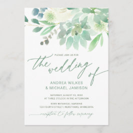 Hochzeit einladen Sukkulent Cactus Watercolor Gree Einladung