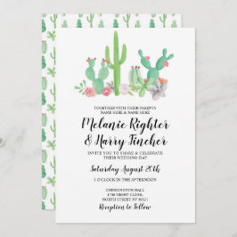 Hochzeit Einladender Cactus Watercolor Floral Einl Einladung