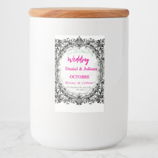 Hochzeit, Einladung, Blumen, rosa, elegant, romant Lebensmitteletikett