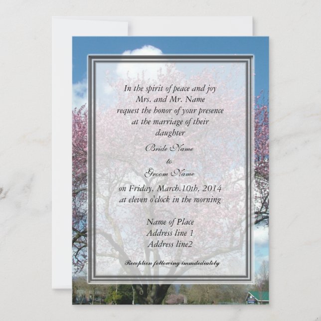 Hochzeit, Einladung der Braut (Vorderseite)