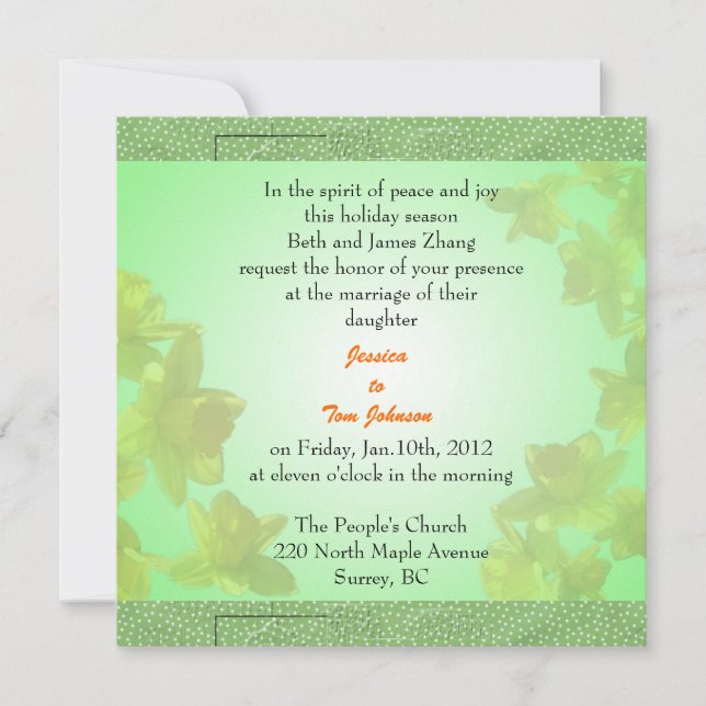 Hochzeit, Einladung von Braut (Vorderseite)