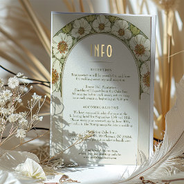 Hochzeit Einlegen INFO Card Vintag Jugendstil Much Folieneinladung