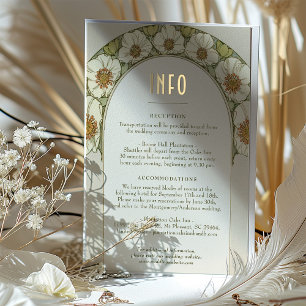 Hochzeit Einlegen INFO Card Vintag Jugendstil Much Folieneinladung