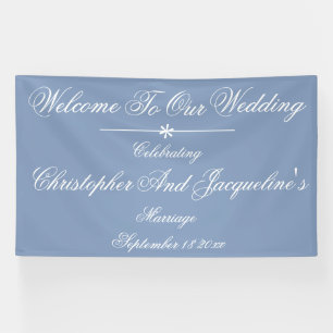 Hochzeit Elegant blauer Hintergrund Name Chic Banner