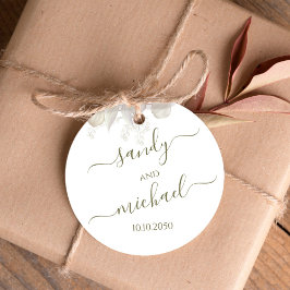 Hochzeit Elegant Calligraphy Script Sage Green Geschenkanhänger