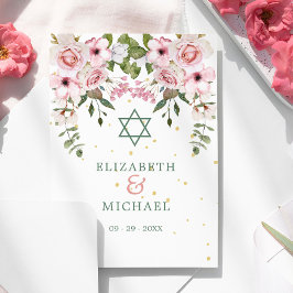 Hochzeit Elegant Chuppah Floral Foliage jüdisch Einladung