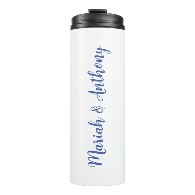 Hochzeit Elegant Creative Classical Blue White Thermosbecher (Vorderseite)