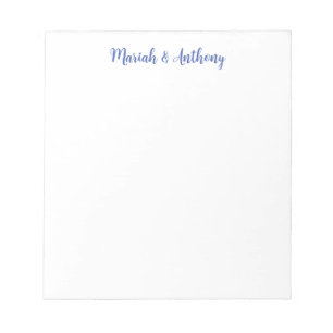 Hochzeit Elegant Kreativ Klassisch Blau Weiß Notizblock