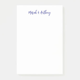 Hochzeit Elegant Kreativ Klassisch Blau Weiß Post-it Klebezettel