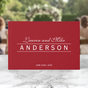 Hochzeit Elegant Linien Paarname Editable Farbe Gästebuch