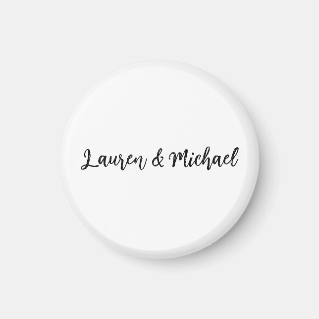 Hochzeit Elegant Minimalistisch klassisch Schwarz- Magnet (Vorne)