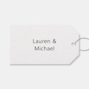 Hochzeit Elegant Minimalistisch Schlicht Schwarz-w Geschenkanhänger