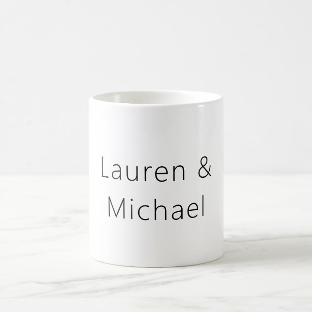 Hochzeit Elegant Minimalistisch Schlicht Schwarz-w Kaffeetasse (Mittel)