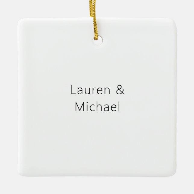 Hochzeit Elegant Minimalistisch Schlicht Schwarz-w Keramikornament (Vorderseite)