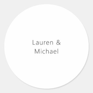 Hochzeit Elegant Minimalistisch Schlicht Schwarz-w Runder Aufkleber