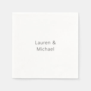 Hochzeit Elegant Minimalistisch Schlicht Schwarz-w Serviette