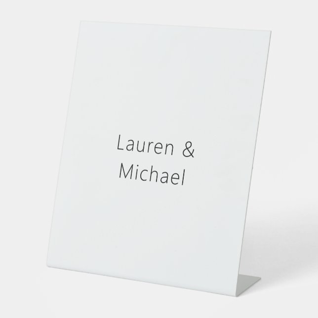 Hochzeit Elegant Minimalistisch Schlicht Schwarz-w Sockelschild (Vorderseite)