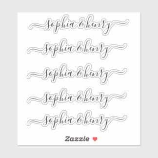 Hochzeit Elegant Moderne Skriptpaare Aufkleber