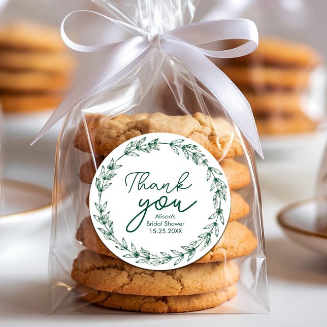 Hochzeit Elegante Blätter Wasserfarbenwelt Runder Aufkleber (Wedding Elegant Watercolor Greenery Leaves Classic Round Sticker #zazzlemade #thankyou #cristmas)