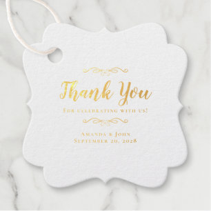 Hochzeit Elegante Kalligraphie Vielen Dank Gold Re Geschenkanhänger