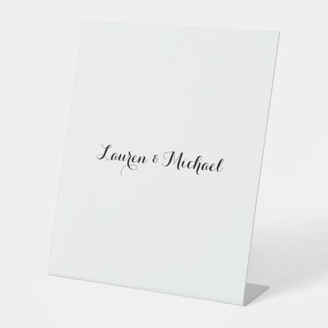 Hochzeit Elegante Minimalistische Kalligraphie Sch Sockelschild (Vorderseite)