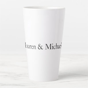Hochzeit Elegante Minimalistische Schwarz-weiße Na Milchtasse
