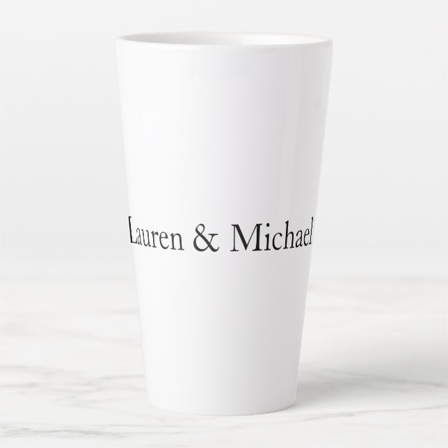 Hochzeit Elegante Minimalistische Schwarz-weiße Na Milchtasse (Vorderseite)