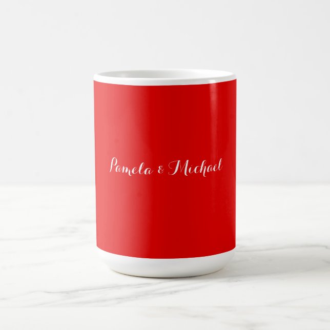 Hochzeit Elegante Minimalistische Warme Rot Kaffeetasse (Mittel)