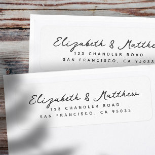 Hochzeit Elegante Moderne Script Chic Rücksendeadr