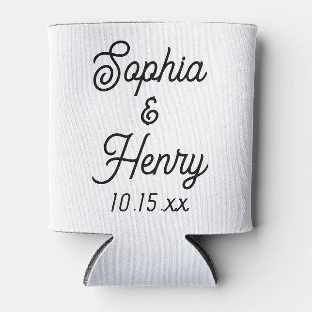 Hochzeit Elegante Script Black Modern Typografy Dosenkühler (Vorderseite)